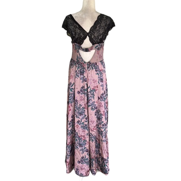 RARE Free People Bad For You Lace & Floral Bodysuit Corset Slip Maxi Dress - L - Picture 10 of 16